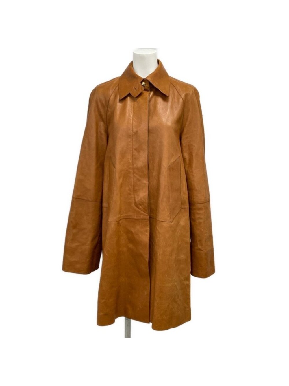 Hermes Coat 38 M Brown Soutien Collar Cowhide - Picture 1 of 14